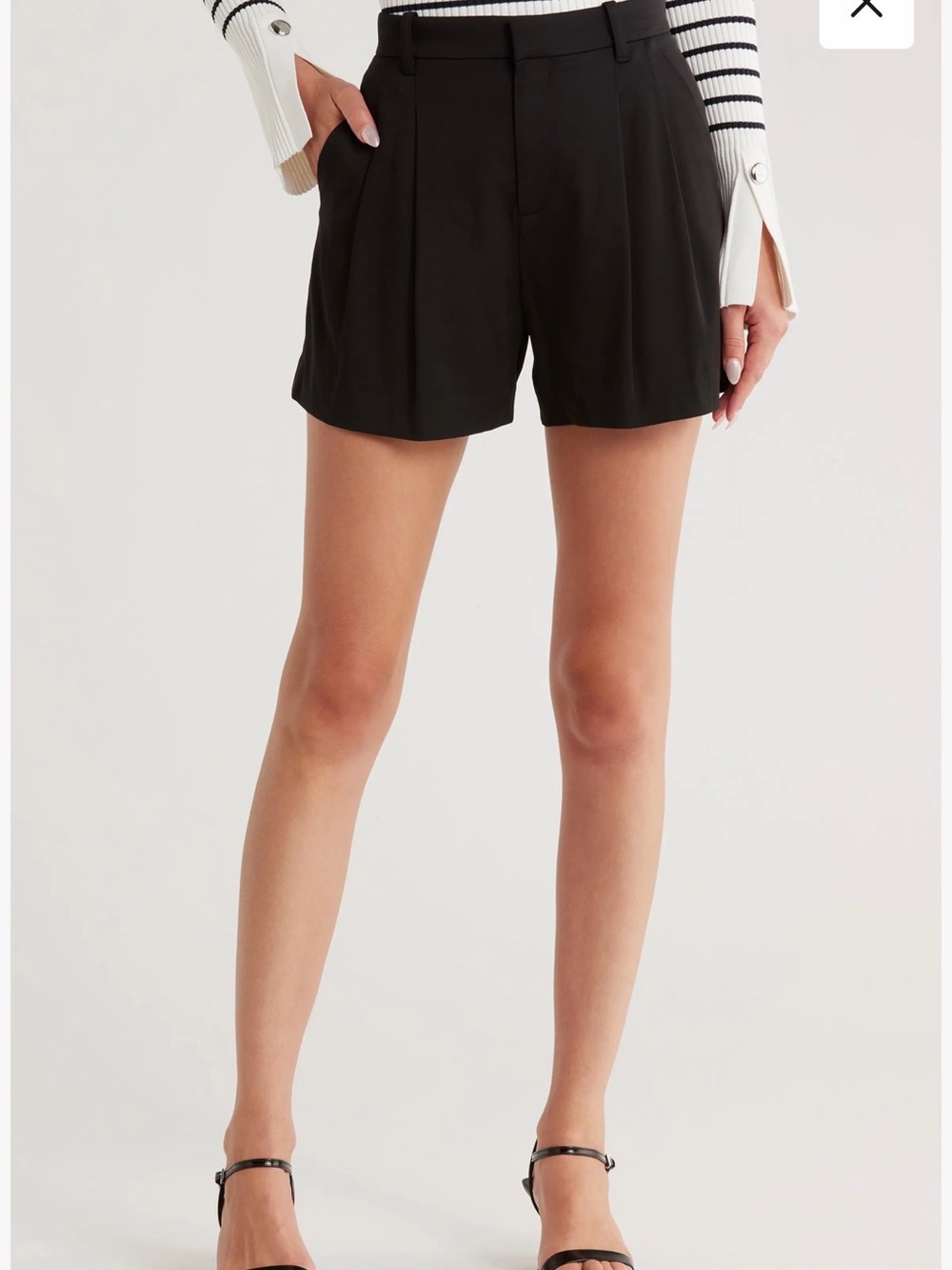 A.L.C. Black Pleated Tailored Shorts size 2